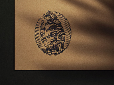 Sailboat branding design dribbble engraving illustration line logo logotype photo retro sea ship vector vintage water