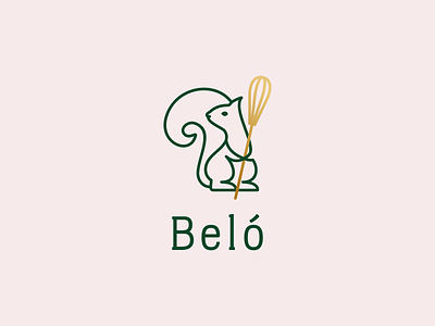 Belo bakery branding color confectionery design dribbble food icon illustration line logo logo line logotype squirrel vector whisk