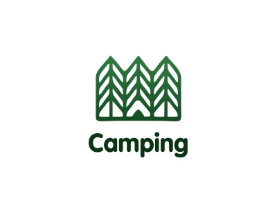 Logo Camping camping forest logo tent tree