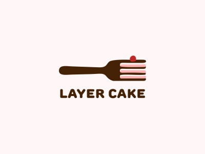 Layer cake cake cherry food fork logo logo sale sale