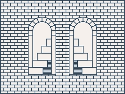 Portal brick castle door illistration line line art portal vector