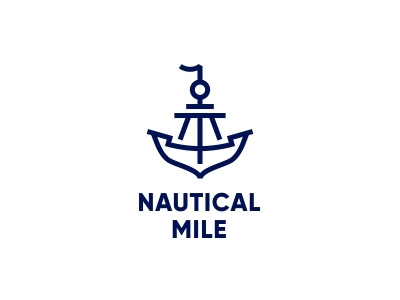 Nautical mile anchor boat icon logo logotype mile ship