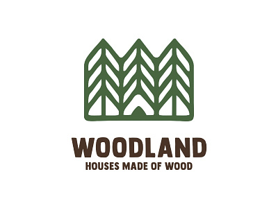 Woodland branding camping design dribbble forest house icon illustration logo logotype tree wood