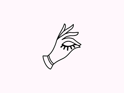 Studio eyelash extensions arm eyelash eyelashes fingers hand icon line logo logotype studio