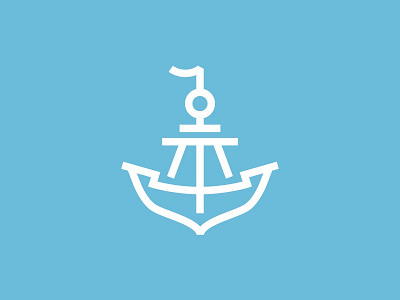 Anchor + ship anchor dribbble fish food icon line logo logotype sea ship store vector