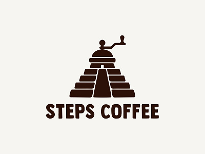 Steps coffee ☕ coffee coffee grinder coffee house corn design dribbble icon logo logotype step