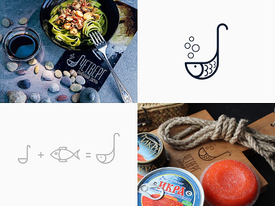Fish store brand - logo in life 🐟 caviar fish food icon life logo logotype scoop sea sea food seafood store