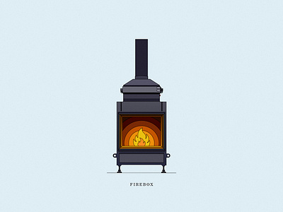 Firebox color design dribbble fire icon icons illustration interior line store stove vector