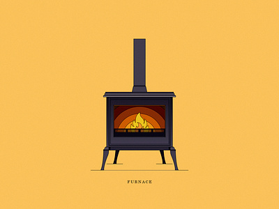Furnace color design dribbble fire furnace icon icons illustration interior interior designs line store vector