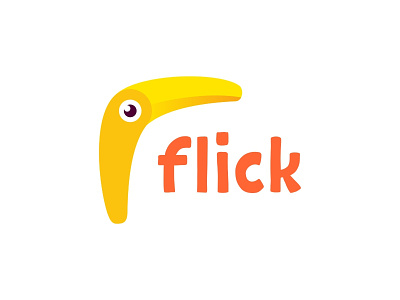 Flick bird bird logo boomerang color icon logo logotype yellow