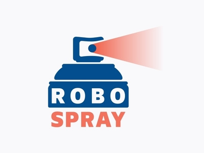 RoboSpray automation color cyborg eye graffiti illustration logo logo sale logotype machine robot sale spray technology