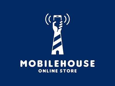 MobilHouse branding dribbble house icon lighthouse logo logo sale logotype mobile phone sale store