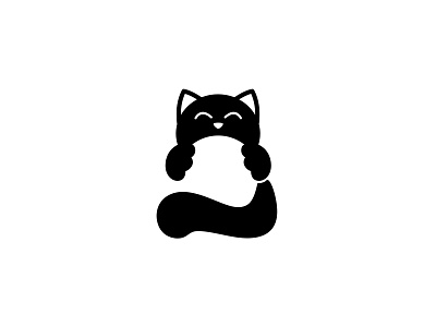 Cat ball black black cat branding cat cats clew design dribbble icon illustration logo logotype vector