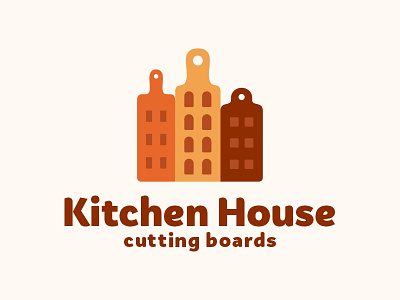 Kitchen House board city color cutting design dribbble food house icon kitchen logo logo sale logotype orange sale window