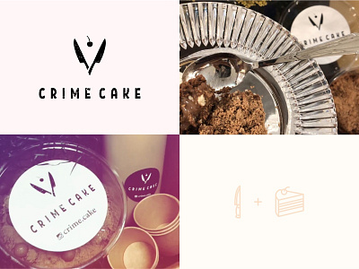 Crime cake - logo in life 🍰 branding cake cherry crime design dribbble food illustration knife logo logotype pie