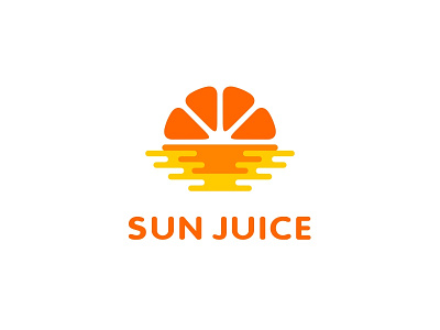 Sun Juice branding color design dribbble icon illustration juice logo logo sale logotype orange sale sea sun sunset water