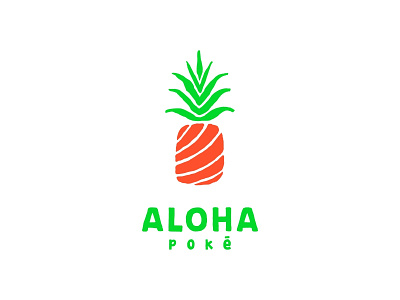Aloha poke aloha branding color design dribbble fish food fruit icon illustration logo logo sale logotype pineapple red fish sale sea store