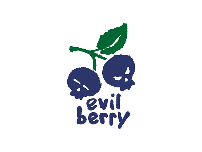 Blueberries berry blueberry color design dribbble evil food illustration logo logo sale logotype skull