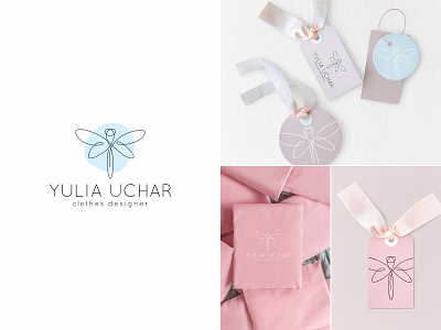 Clothes designer baby children color design dragonfly dribbble fly illustration line logo logo line logotype vector