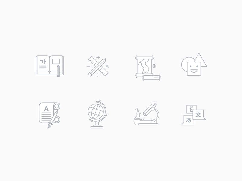 Subject Icons for School education app book clean education icon icon set icons school subject