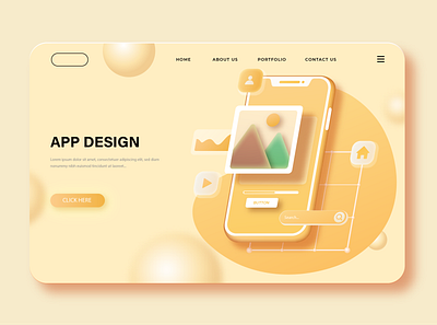 App Design-Landing Page illustration ui ux