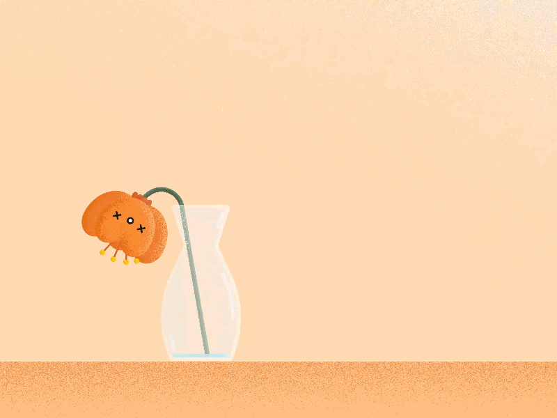 Thirsty Flower 🌼 2danimation aftereffects animated gif animation character animation design flower gif grain loop motion design watering watering can