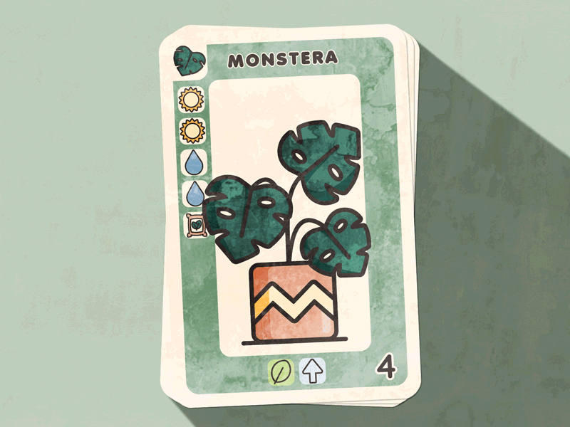 Umtopfen - card game aftereffects card game cards design flatdesign gif illustration illustration art illustrator loop monstera plants