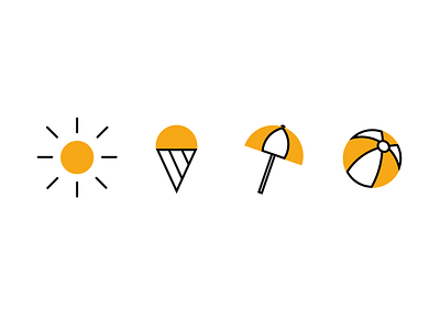 Summer Icons - Design beach umbrella beachball design icecream icon icons summer sun