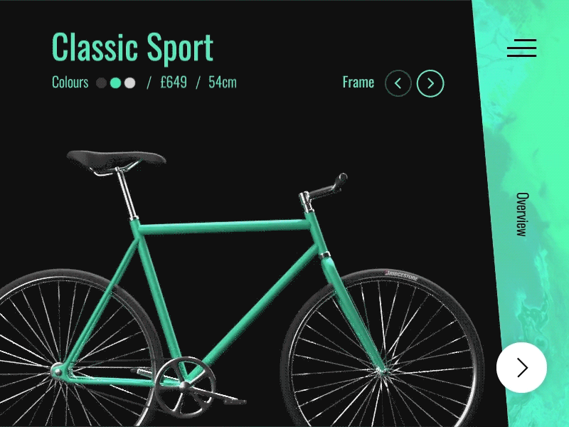 Classic Sport - Bike Animation after effects animation blender carousel gallery illustration sketch ui ux web design website