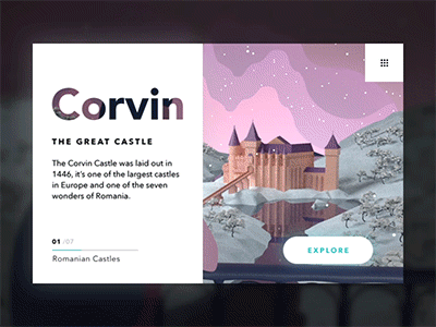 Discover the castles - Landing Page after effects animation blender illustration landing sketch ui ux web design