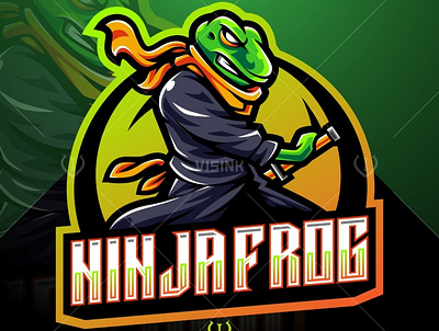 Ninja frog esport mascot logo animal logo branding design esport esports game design graphic design illustration logo mascot logo