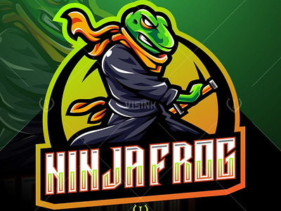 Ninja frog esport mascot logo