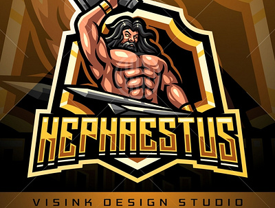 Hephaestus esport mascot logo design branding design esport esports game design graphic design illustration knight logo mascot logo