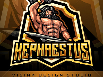 Hephaestus esport mascot logo design