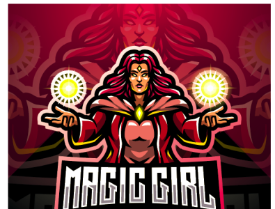 Magic girls esport mascot logo design branding design esport esports game design girls knight logo magic mascot logo witch women