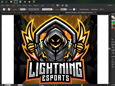 Lightning esport mascot logo design branding design electric esport game design mascot logo storm zeus