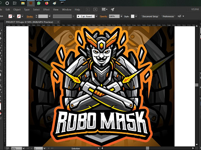 Robo mask esport mascot logo design anonymous branding design esport game design illustration logo