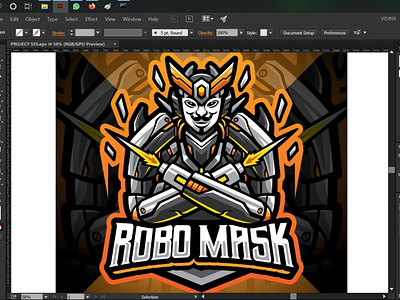 Robo mask esport mascot logo design