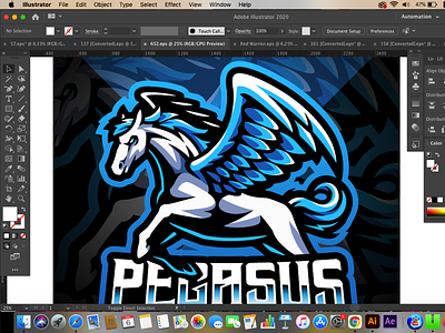 Pegasus esport mascot logo animation branding design esport game design graphic design horse illustration logo mascot logo unicorn