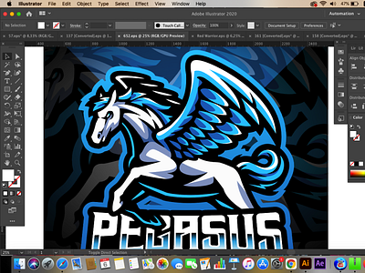 Pegasus esport mascot logo