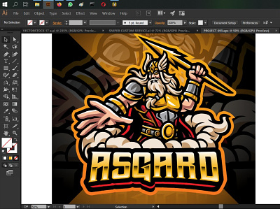 King asgard esport mascot logo asgard branding design esport game design illustration king loki mascot logo odin thor