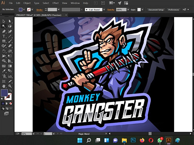 Monkey Esport Mascot Logo Design