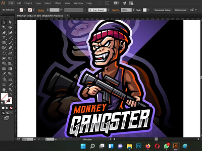 Monkey Gangster Esport Mascot Logo