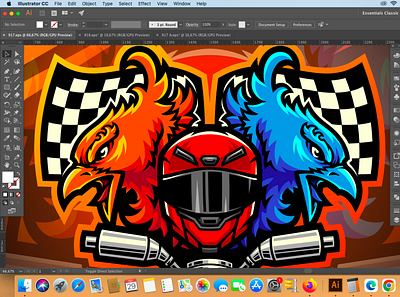 Phoenix Racing Mascot bird esport fenix fire game design mascot logo motorcycle motorcycle logo phoenix racing