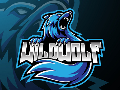 Wild wolf mascot logo design
