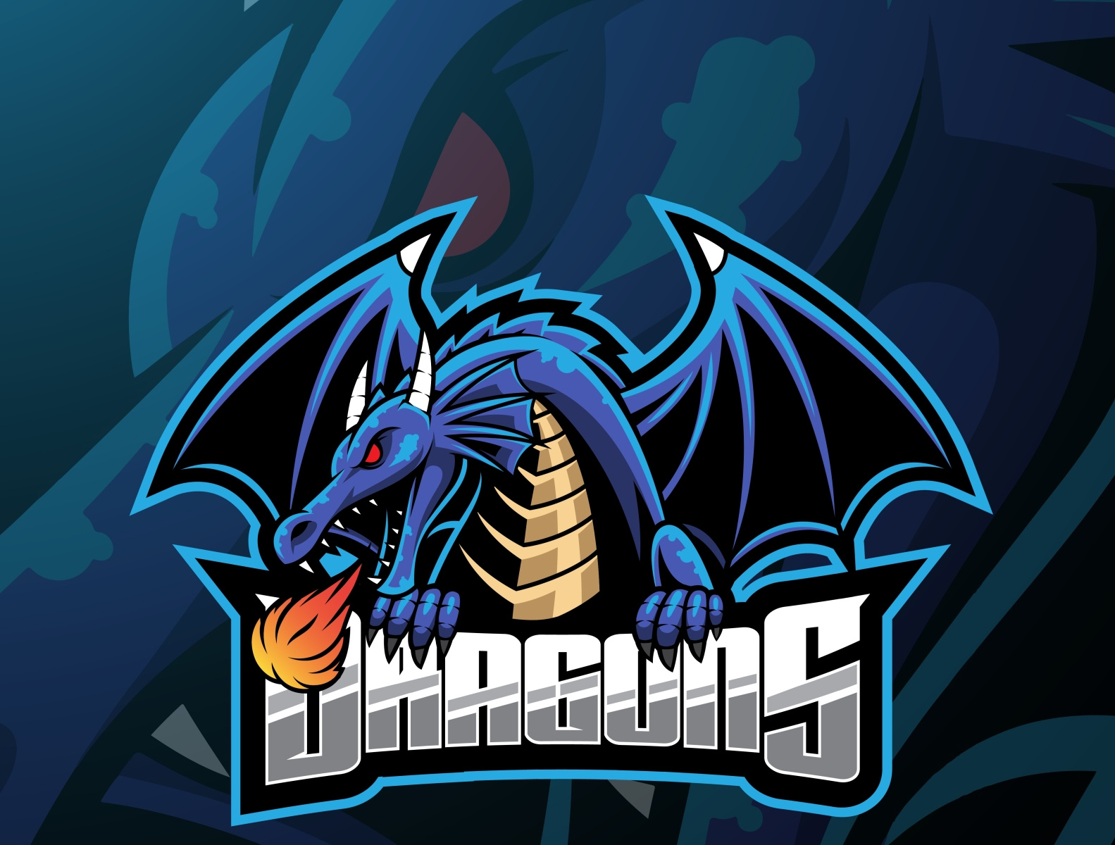 Dragon sport mascot logo design by Visink on Dribbble