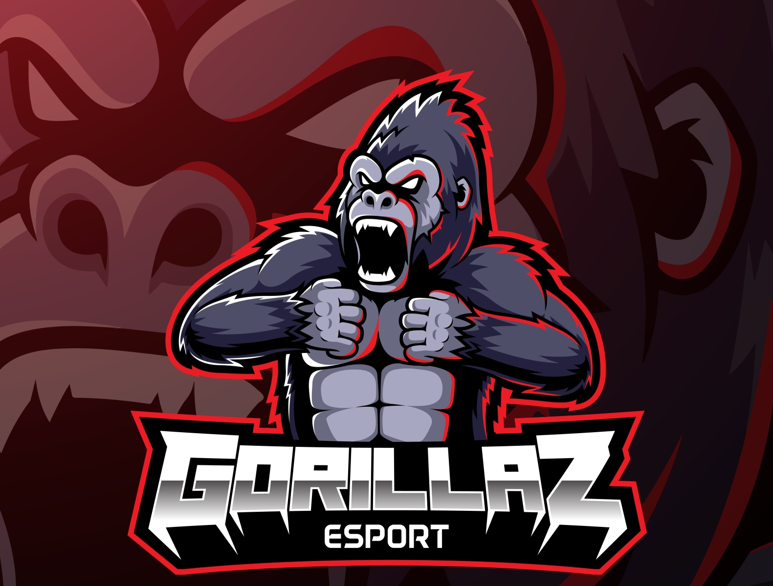 Angry gorilla mascot logo desain by Visink on Dribbble