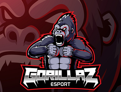 Angry gorilla mascot logo desain animal logo branding design esport esports game design gorilla graphic design illustration logo mascot logo