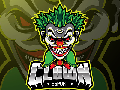 Clown sport mascot logo design