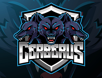 Three headed cerberus mascot logo design animal logo branding cerberus design esport esports game design graphic design illustration logo mascot logo